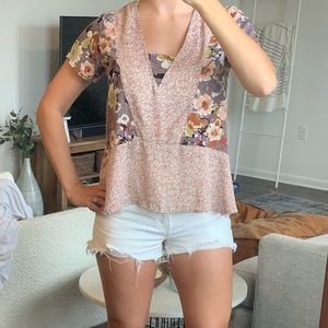 Anthropologie floral blouse